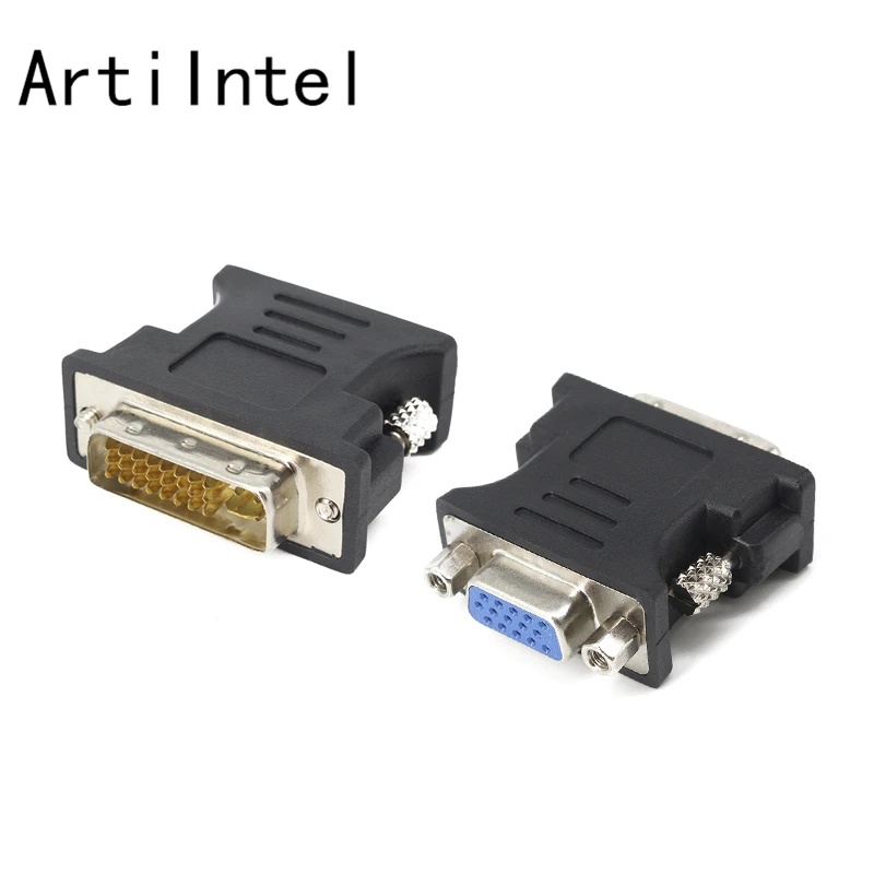 С DVI на VGA Кабель-адаптер штекер к женскому DVI 24+ 5 Pin к VGA 1080P конвертер адаптер для HDTV монитора компьютера ПК ноутбука DVI-I