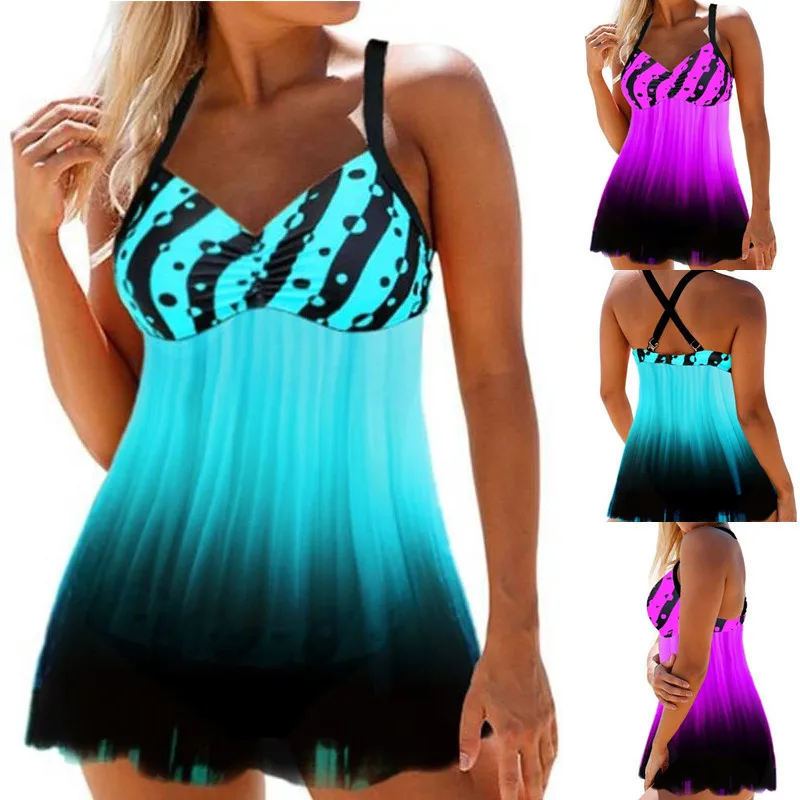 Женский купальник бикини в горошек с лямкой на шее женская пляжная одежда