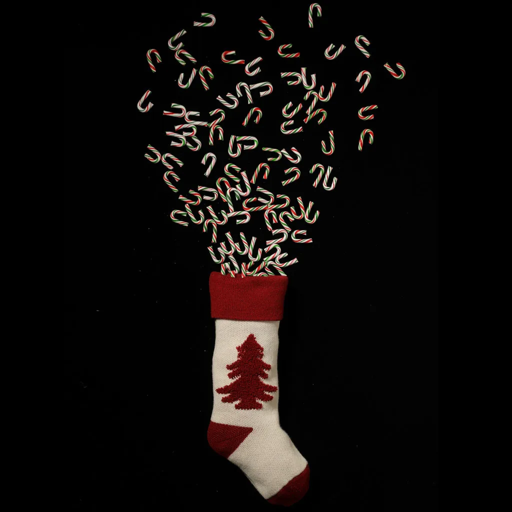 

2PC Christmas Gifts Tree Ornament Stocking Christmas Gifts Tree Ornament Stocking Christmas tree Sock Hanging Candy Gift Bags