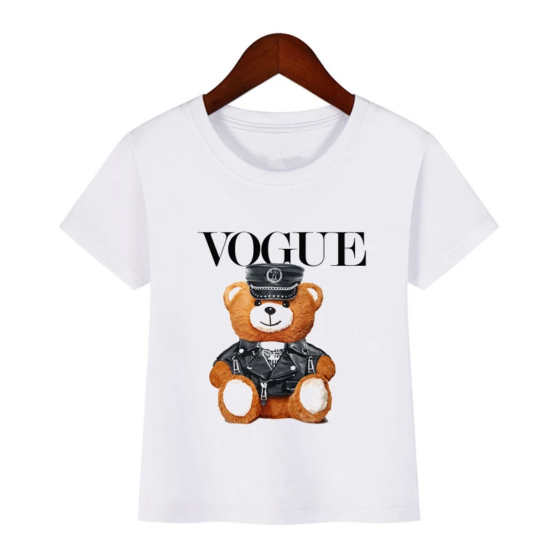 Детская модная футболка с изображением мишки тедди детская одежда летние топы