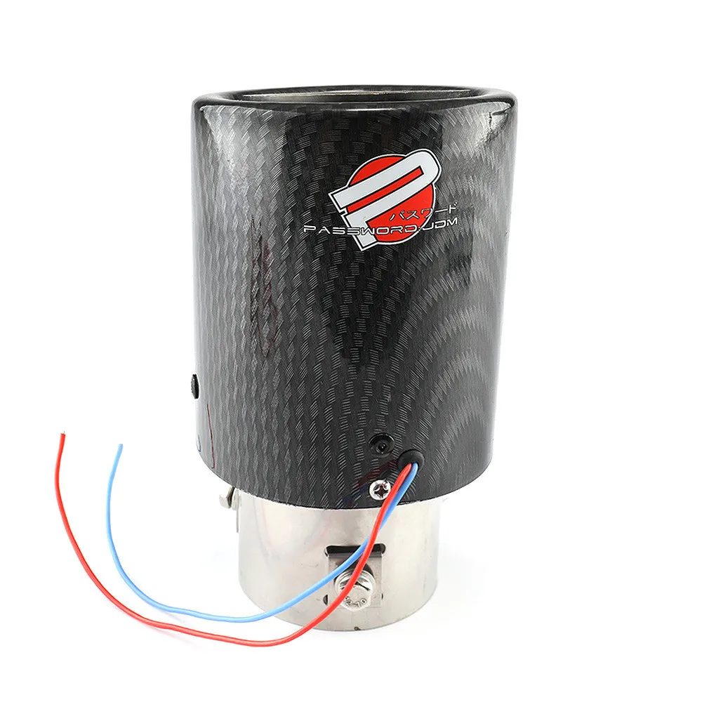 Автомобильный глушитель со светодиодной подсветкой круглый из хромированной