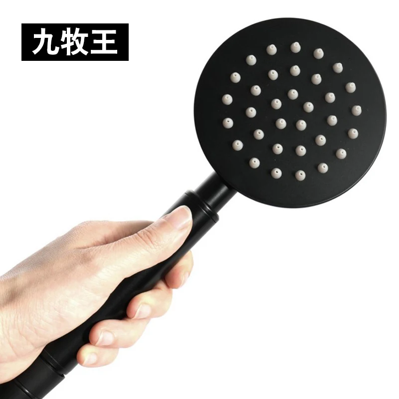 

Stainless Steel Shower Head Round Black High Pressure Waterfall Rain Shower Faucet Douche Grifo Ducha Bathroom Fixture ED50LT