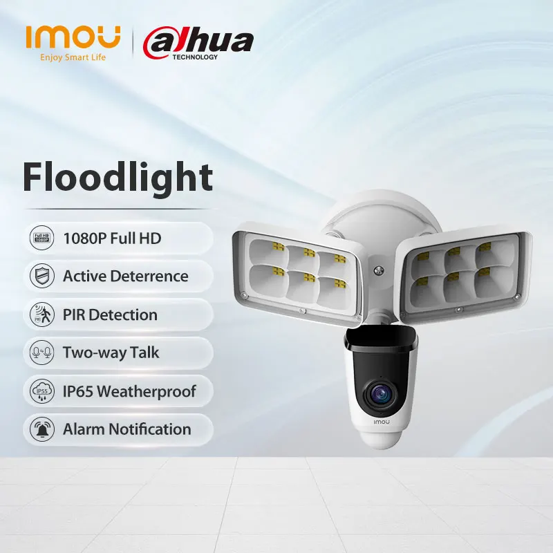 Dahua imou Floodlight Cam 1080P IP камера видеонаблюдения 2 прожектора активная защита датчик PIR