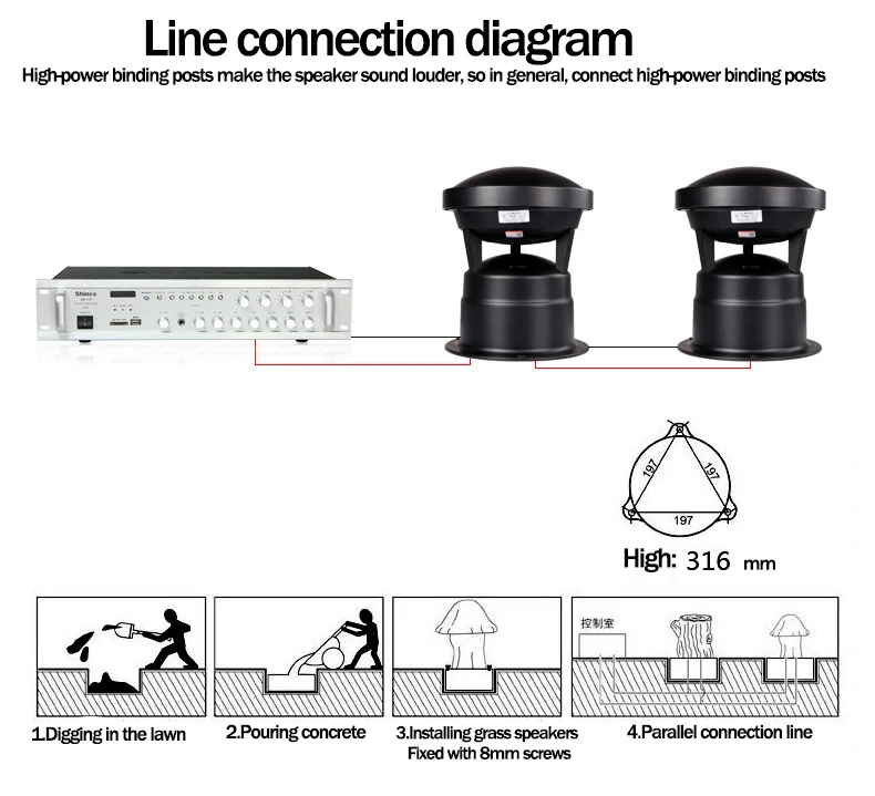 Водонепроницаемый садовый динамик для парка колонка улицы лужайки с защитой от