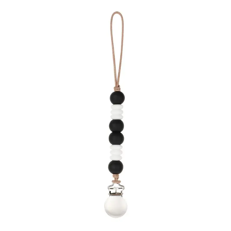 

Drop Ship. Silicone Beads Pacifier Clips Chain Nipple Holder for Infant Baby Shower Gift