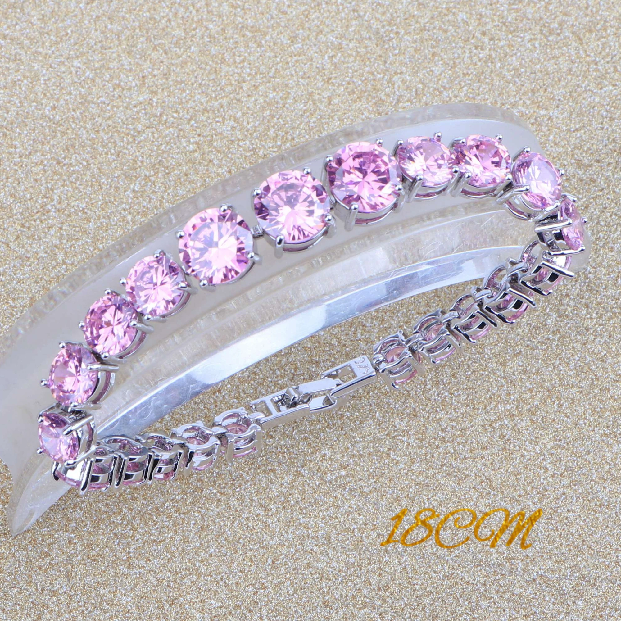 Набор свадебных украшений из серебра 925 пробы набор с розовым цирконием кулон