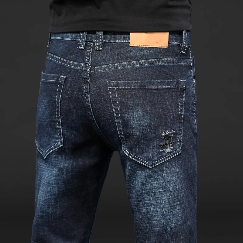 Male Jeans Men Men'S Jean Homme Denim Slim Fit Pants Trousers Straight Black Biker Skinny Designer Casual Business Stretch Soft | Мужская