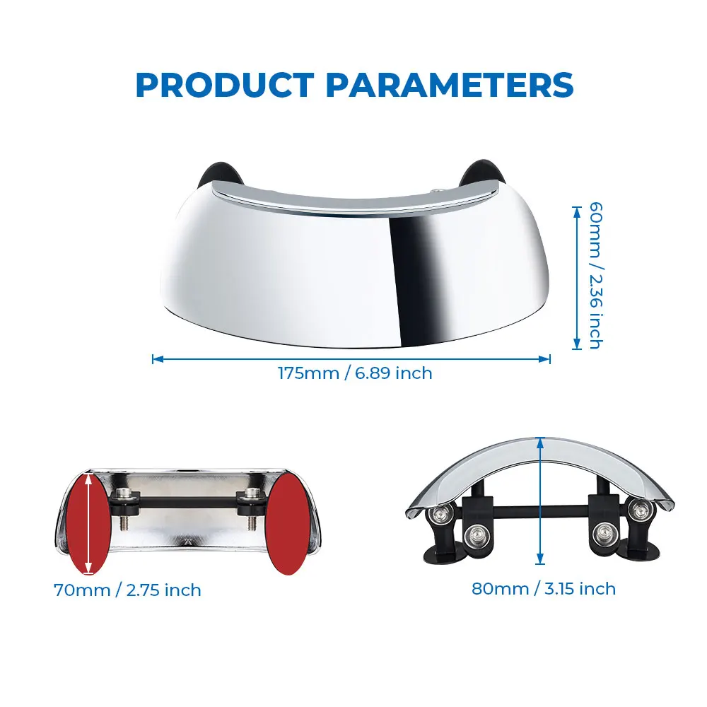 

Aluminum Alloy Shockproof Motorcycle Rearview Mirror 180 Degree Adjustable Safety Wide Visibility Blind Spot Mirror for Dirt