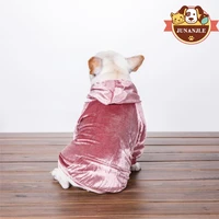 2021 fashion new velvet dog clothes teddy bear pago french bulldog poodle poodle casual pet hooded sweater