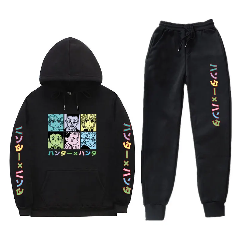 

Hunter X Hunter Japan Anime Hoodie+Sweatpants Sweatshirt Harajuku Hoodies Suit Print Streetwear Autumn Winter Men Woman Clothing