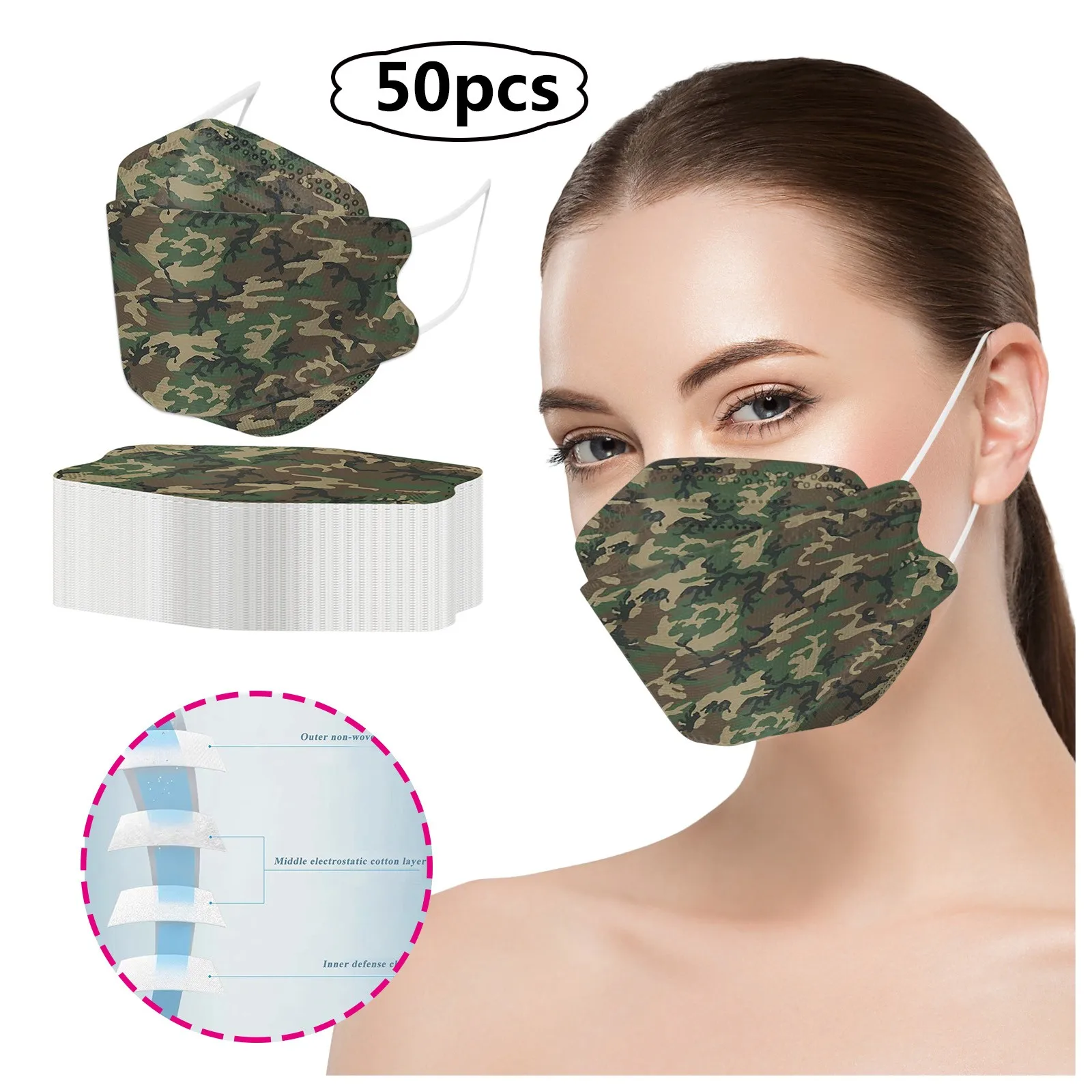 

5/20/50pcs Floral Designer Protec Masks For Women Face Mouth Cover Print 5-layers Mascsrillas Filtro Mascaras No Decoration