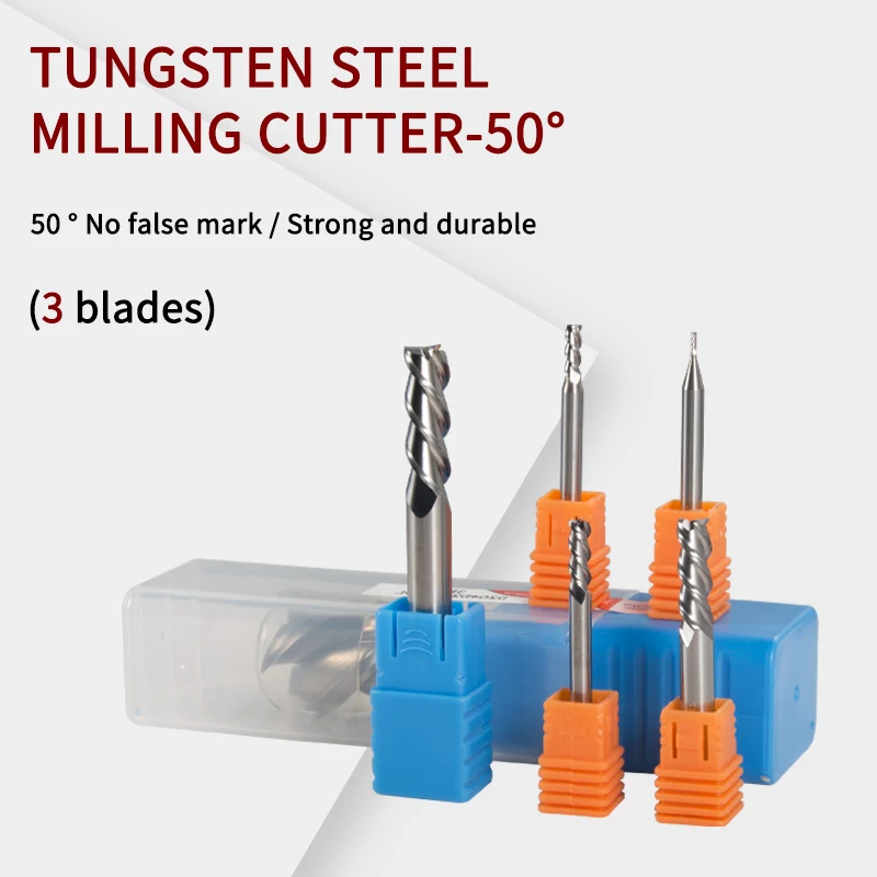 

Cutting HRC50 3 Flute 1mm 2mm 3.5mm 5mm 8mm 10mm 12mm 20mm 50L-150L Alloy Carbide Milling Tungsten Steel Milling Cutter End Mill