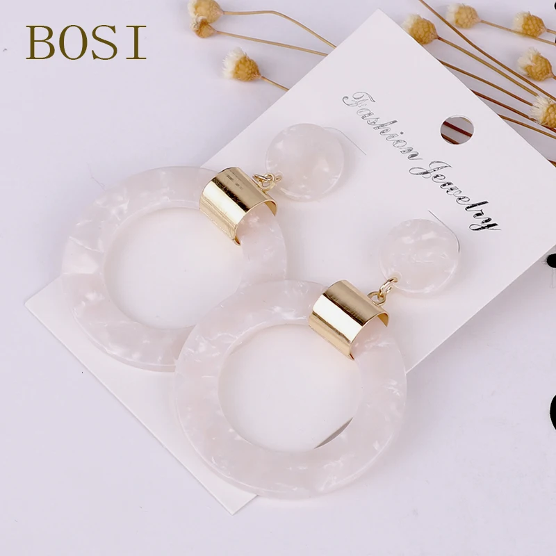 Серьги для женщин, акриловые, Boho, ацетат, висячие серьги, модные, большие, богемные, аксессуары, геометрические, Роскошные, трендовые, для лица