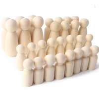 10pcs wooden doll 35mm 65mm maple unpainted handmade unfinished decor dolls diy handmade baby product newborn gifts