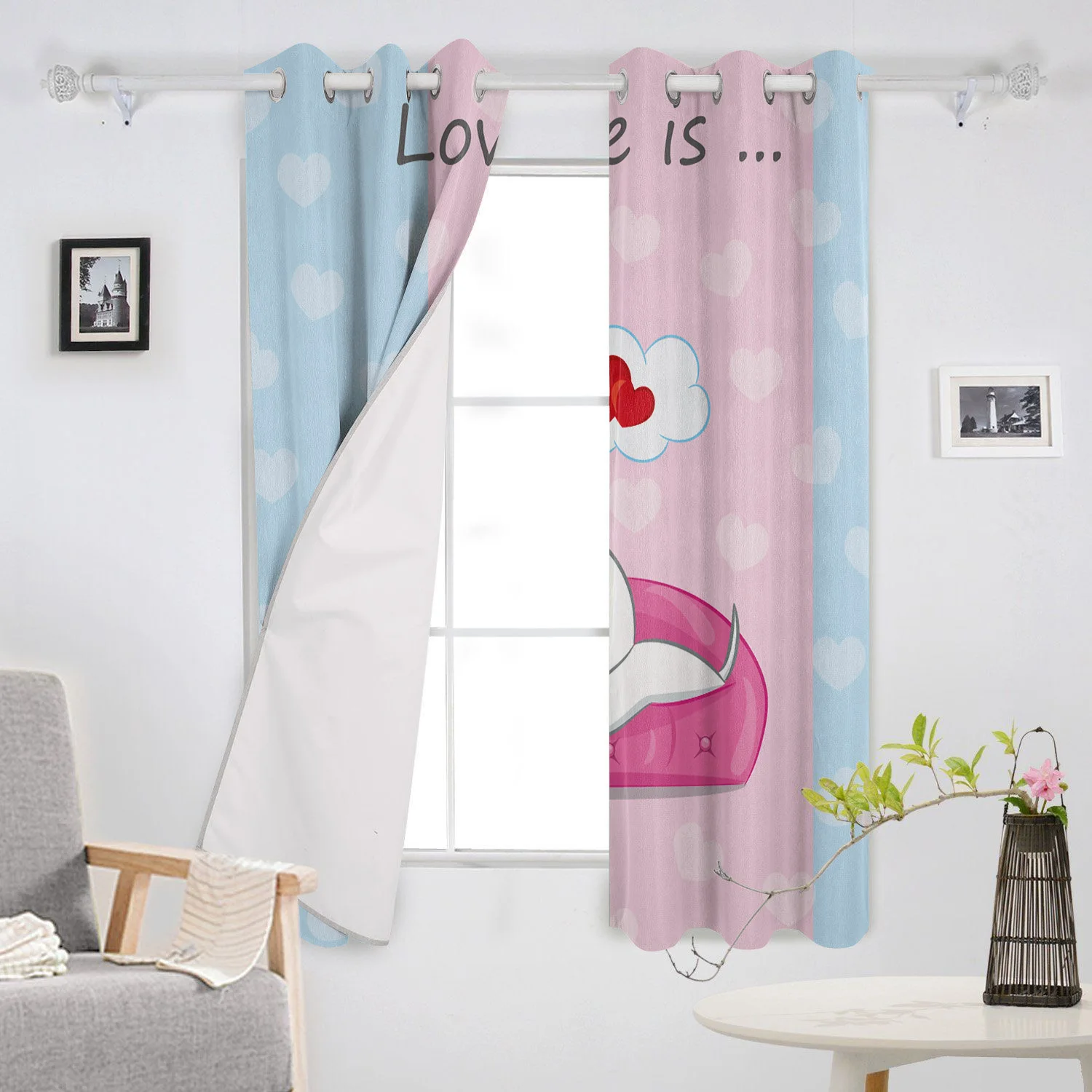 Шторы на окна в полоску с собакой Мультяшные занавески для гостиной кухни