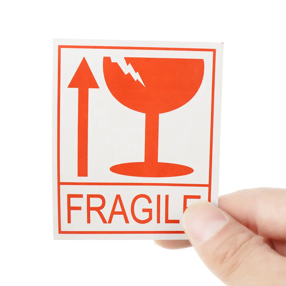 60 шт./Лот хрупкая предупреждающая этикетка наклейка предупреждающий знак