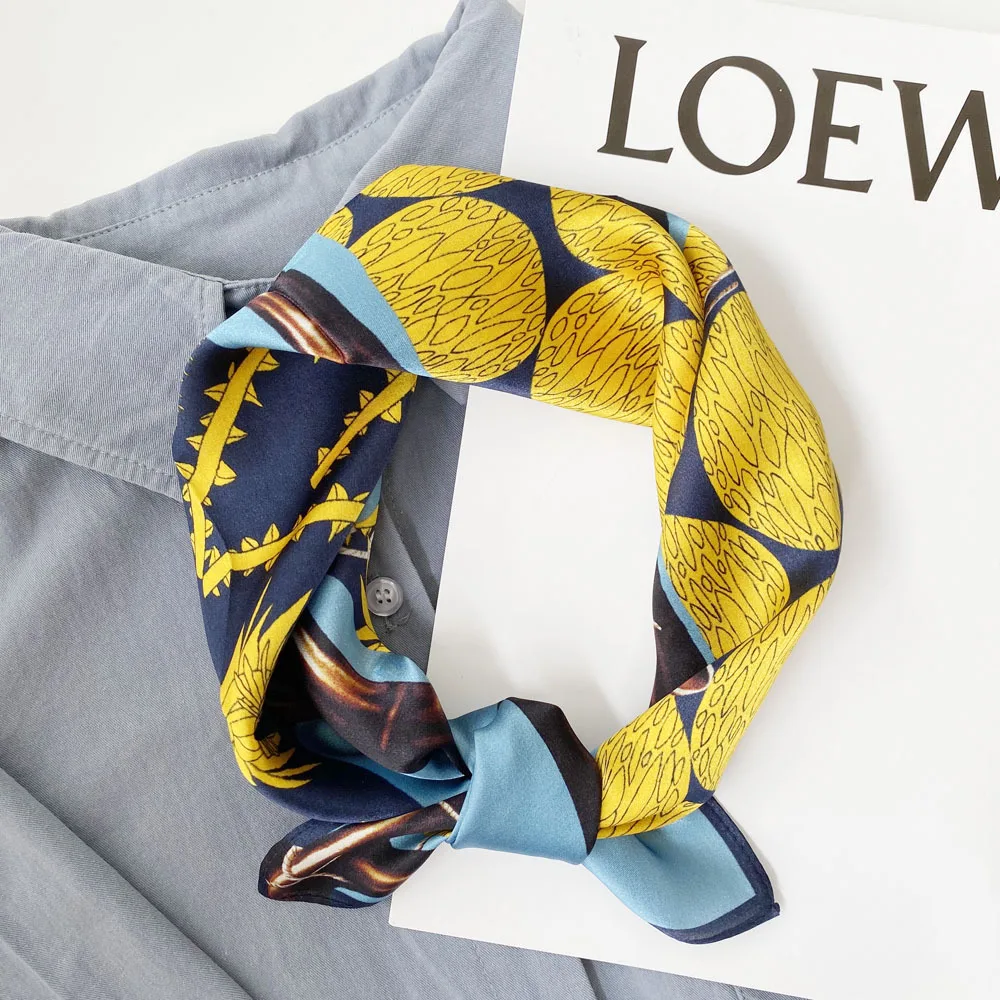 

100% Mulberry Silk (53cmX53cm) New fashion color matching cashew silk scarf simple polka dot square scarf