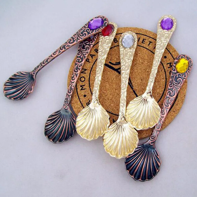 4 шт./компл. ретро кофейная ложка для мороженого металлическая чайной ложки из