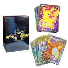 100pcs Pokemon V VMAX Cards NEW Display English Version Pokémon Shining Cards Playing Game Charizard Collection Booster Kids Toy