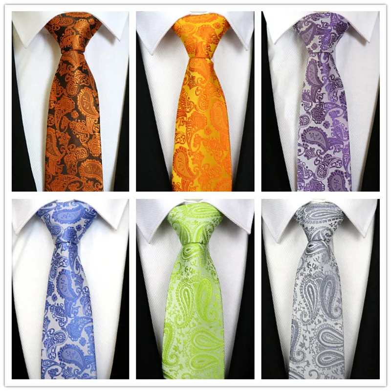 

XT01-32, Классические мужские галстуки из 100% шелка, новый дизайн, галстуки на шею 8 см, галстуки с узором пейсли для мужчин, деловые галстуки для ...