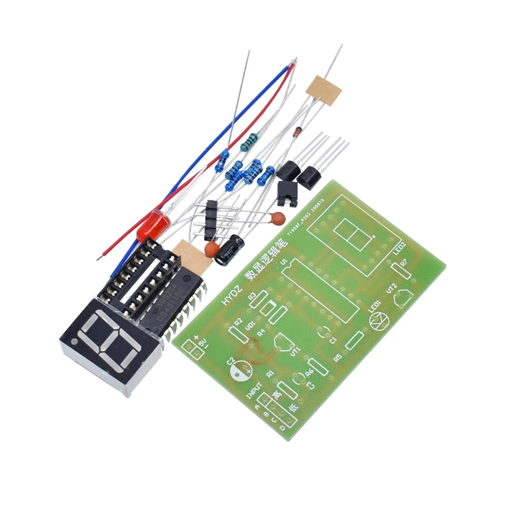 DIY светодиодный pcb цифровой Дисплей светодиодный Logic Pen электронный комплект высокий и низкий уровень Тесты цепи пайки практика доска комплект