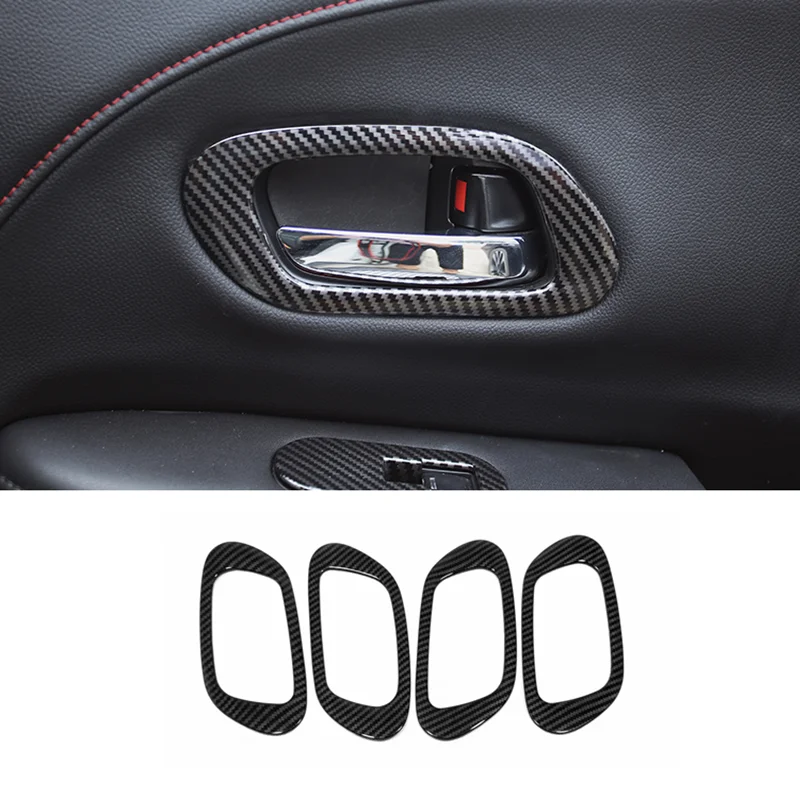 

For Honda Vezel HR-V HRV 2014-2016 2017 2018 RHD/LHD ABS Carbon fibre accessories Car inner door Bowl protector frame Cover Trim