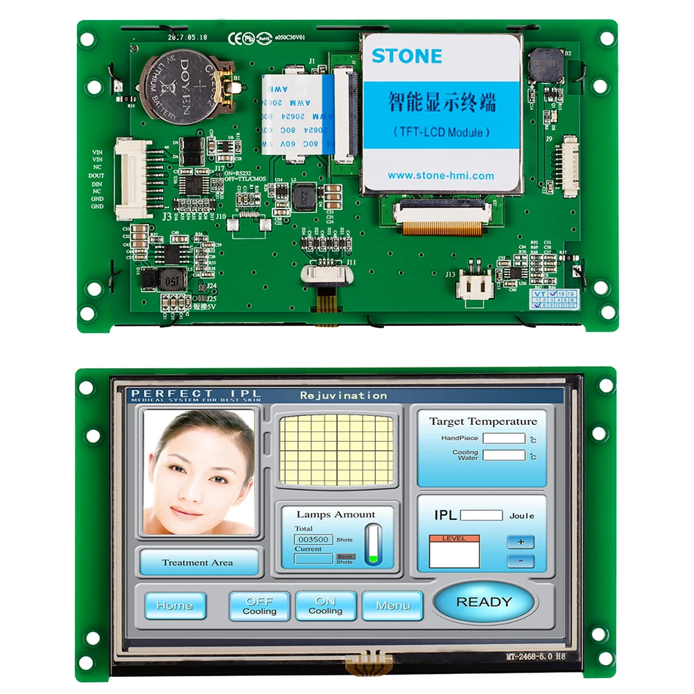 5 inch high-level hmi tft liquid crystal display module with program and high resolution of 1024*600 for industrial use