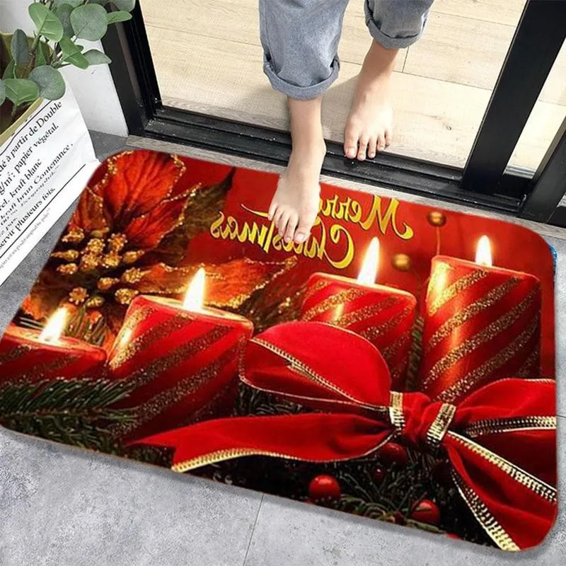 Рождественский дверной коврик для дома кухни ванной комнаты Санта-Клауса Декор