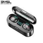 Беспроводные Bluetooth-наушники BYSL F9 TWS 5,0 со светодиодный дисплеем, наушники с внешним аккумулятором 2000 мА  ч, гарнитура с микрофоном