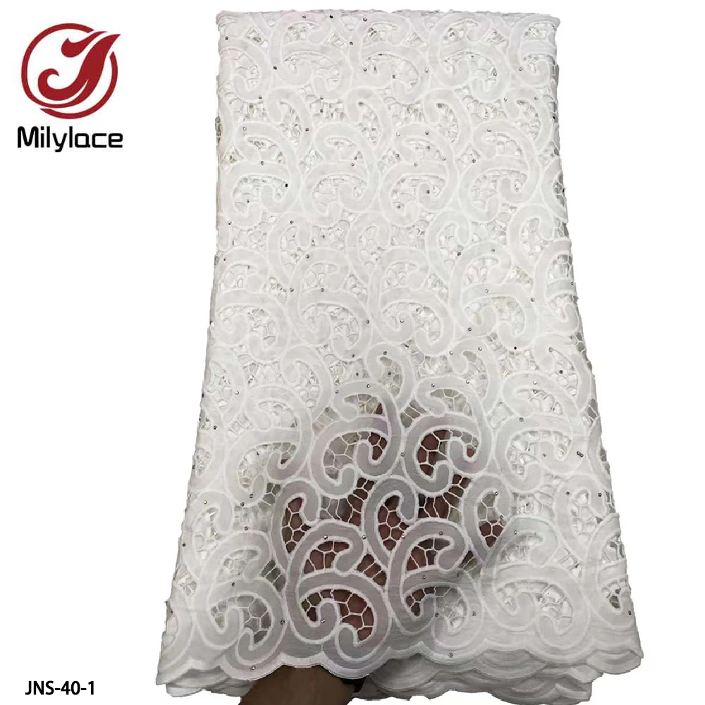 

New Desiger High Quatily Guipure Lace Fabric Sequin Cord Lace Fabric with Water Soluble Lace Fabric for Wedding Dress JNS-40