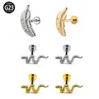 Серьги-гвоздики для губ, с внутренней резьбой, 1 шт., 1,2x68 мм