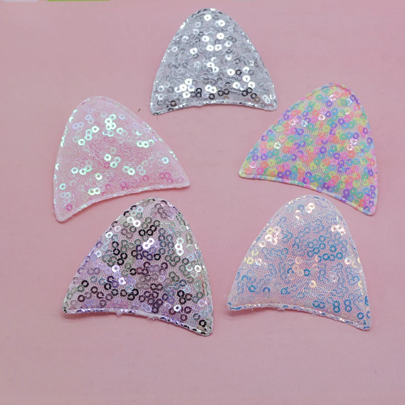 Аппликация с кошачьими ушками и блестками 5 8*5 см 30 шт./лот Детские аксессуары для