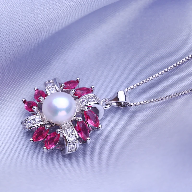 Женский ювелирный комплект из серебра 925 пробы с натуральным жемчугом - купить по