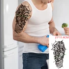 Водостойкие временные тату-наклейки, механическое снаряжение, номер тотемника, руки, ноги, назад, флэш-тату, искусство для женщин и мужчин