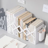 white simple scalable book stand pen holder stationery organizer creative desk accessories office school supplies