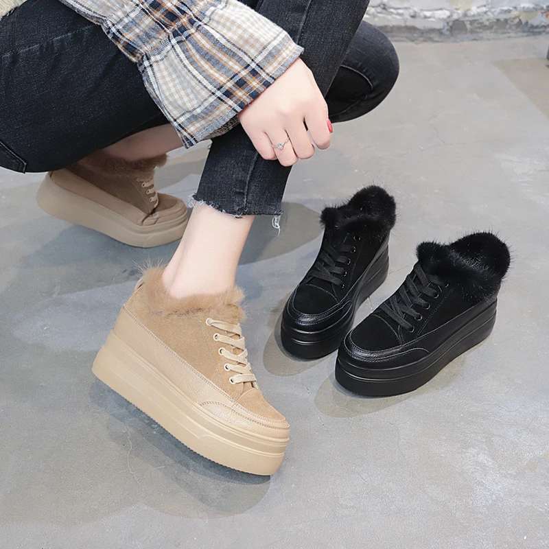 Женская обувь на платформе с толстой подошвой новинка 2019 нечеткие сапоги высоком