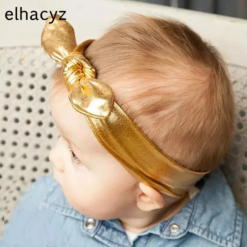 

2pcs/lot Children Glitter Metallic Headband Bunny Ears Headband Girls Knot Rabbit Ears Headband Hair Band Hair Accessories