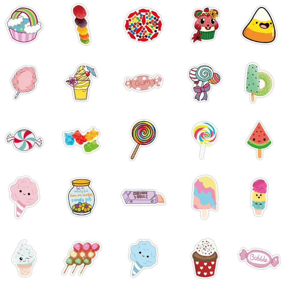 10/30/50PCS Food Colorful Candy Stickers DIY Bike Travel Luggage Guitar Laptop Waterproof Cool Graffiti Sticker Decals Kid Toys images - 6