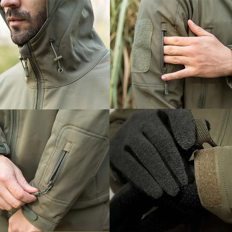 Мужские классические куртки с флисовой подкладкой теплая водонепроницаемая