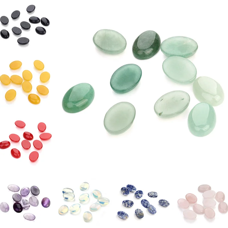 10 шт./лот бусины из натурального овального камня россыпью 10x14 13x18 18x25 мм овальные