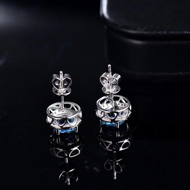 Винтажные круглые серьги гвоздики LOVERJEWELRY 6 5 мм из твердого белого золота 18 карат