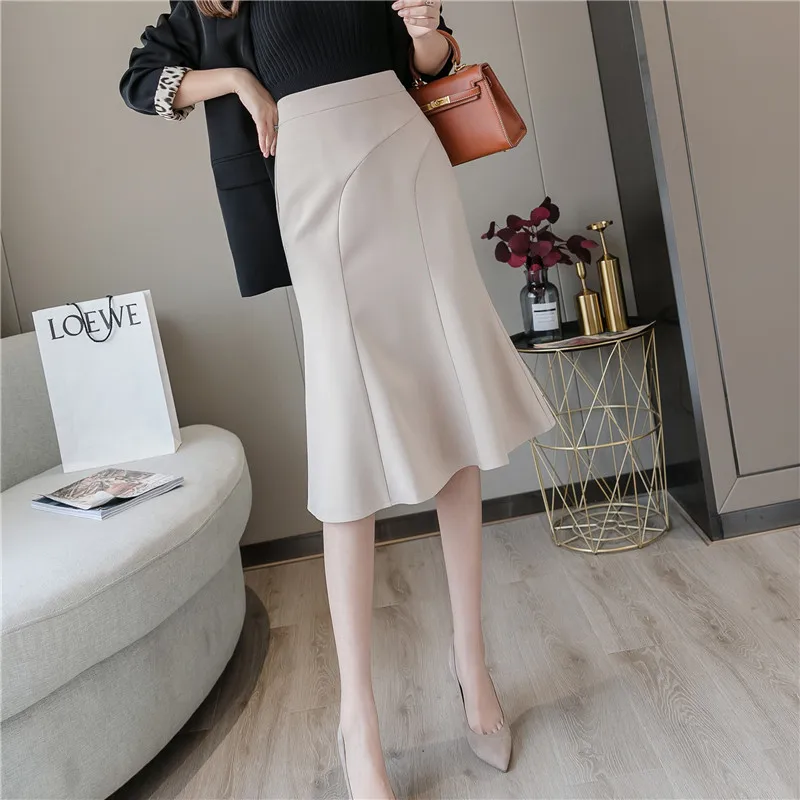 Женская юбка с оборками модная средней длины высокой талией в Корейском стиле