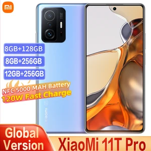 global version xiaomi 11t pro 128gb256gb 5g smartphone snapdragon 888 108mp camera 120w super fast charge 120hz amoled screen free global shipping