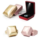 Кольцо шкатулка для украшений ювелирные изделия Органайзер шкатулка для украшений светодиодный пианино Обручение Свадебные украшения Дисплей для хранения с светодиодный свет