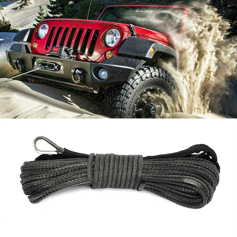 15M 10000LBS Synthetic Winch Rope Line Recovery Cable For Jeep Off Road 4WD ATV UTV Truck Boat SUV Towing | Автомобили и