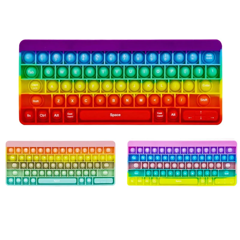

Figet Push Bubble Keyboard Silicone Kids Toy Anti Stress Enfant Juguete Antiestres Niños игрушки для детей