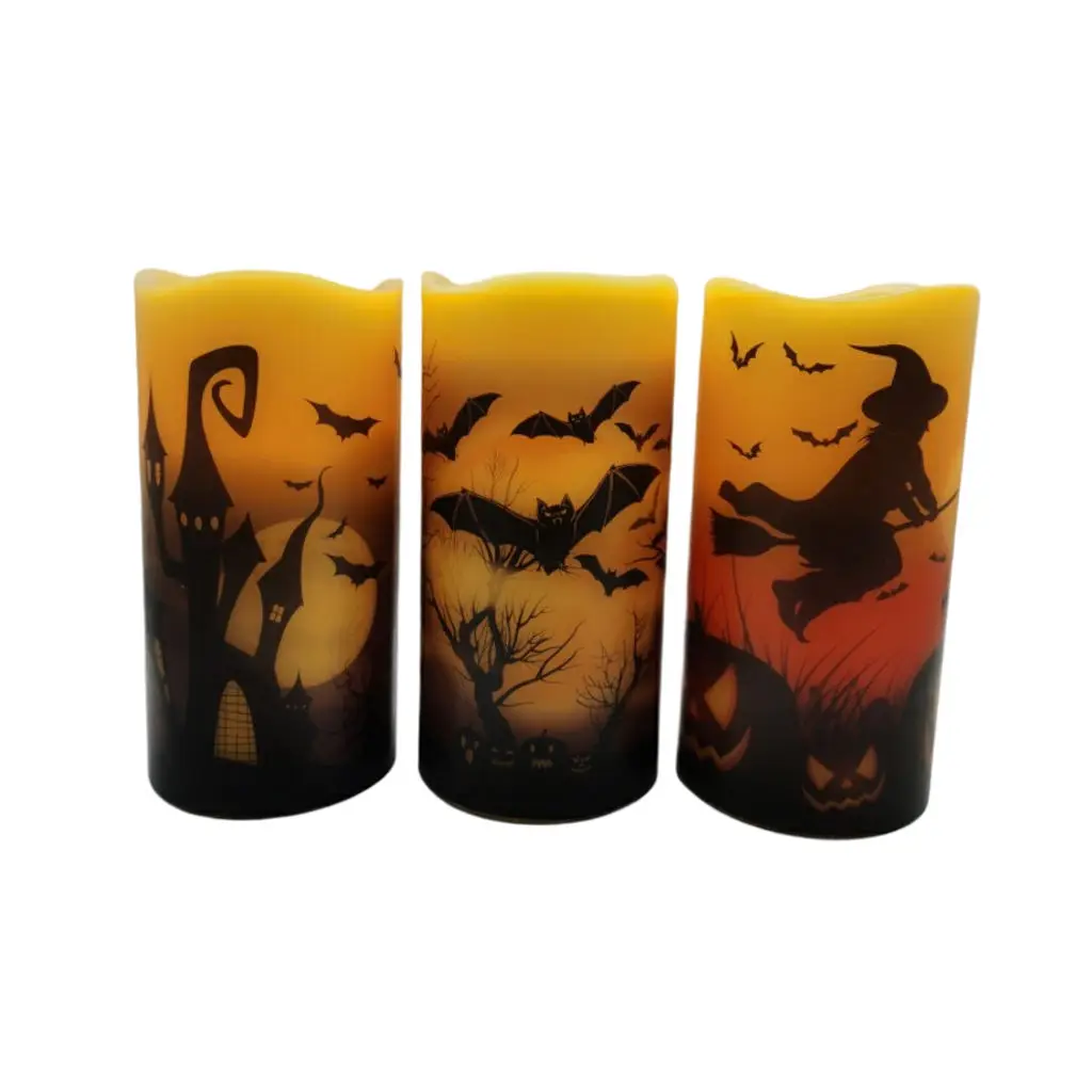 

Realistic Electronic Candle Romance Halloween Flameless Flickering Pack of 3
