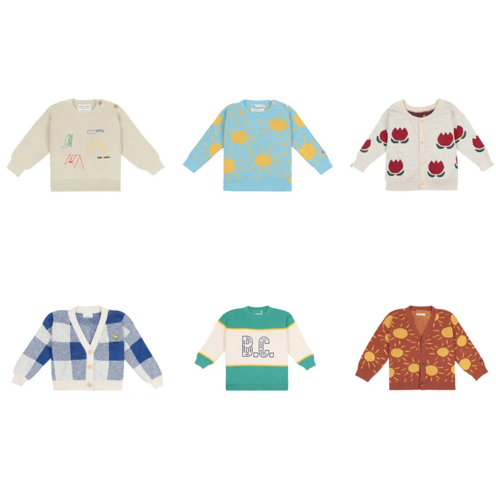 Детский свитер 2021SS весна лето BC Новый мультяшный пуловер с длинными рукавами для