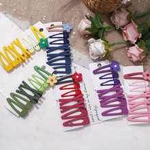 Grampos de cabelo de flor coloridos, grampos de cabelo bb com 7 cabeças, grampos de cabelo para meninas, grampos de cabelo azuis amarelos, acessórios quentes de cabelo rosa (1)