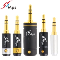1pcs mps 3 poles 3 5mm pure brass 24k gold plated headset headphone male jack for diy hifi audio cellphone or ipad with case